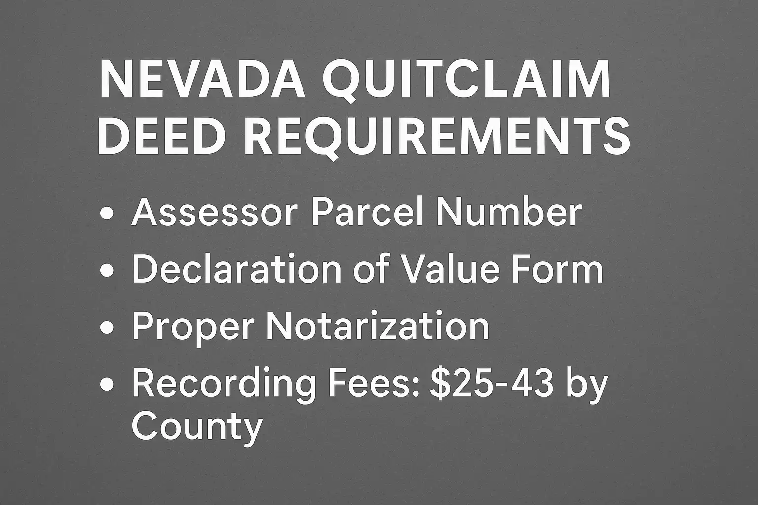 Quitclaim Deed Nevada