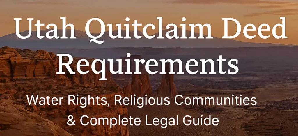 Utah Quitclaim Deed Requirements and Guide